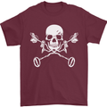 Metal Detector Skull Detecting Mens T-Shirt 100% Cotton Maroon
