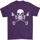 Metal Detector Skull Detecting Mens T-Shirt 100% Cotton Purple