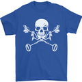 Metal Detector Skull Detecting Mens T-Shirt 100% Cotton Royal Blue