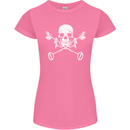 Metal Detector Skull Detecting Womens Petite Cut T-Shirt Azalea