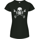 Metal Detector Skull Detecting Womens Petite Cut T-Shirt Black