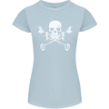Metal Detector Skull Detecting Womens Petite Cut T-Shirt Light Blue