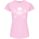 Metal Detector Skull Detecting Womens Petite Cut T-Shirt Light Pink