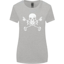 Metal Detector Skull Detecting Womens Wider Cut T-Shirt Sports Grey