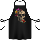 Mexique Sugar Skull Day of the Dead DOTD Cotton Apron 100% Organic Black