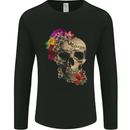 Mexique Sugar Skull Day of the Dead DOTD Mens Long Sleeve T-Shirt Black