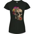 Mexique Sugar Skull Day of the Dead DOTD Womens Petite Cut T-Shirt Black