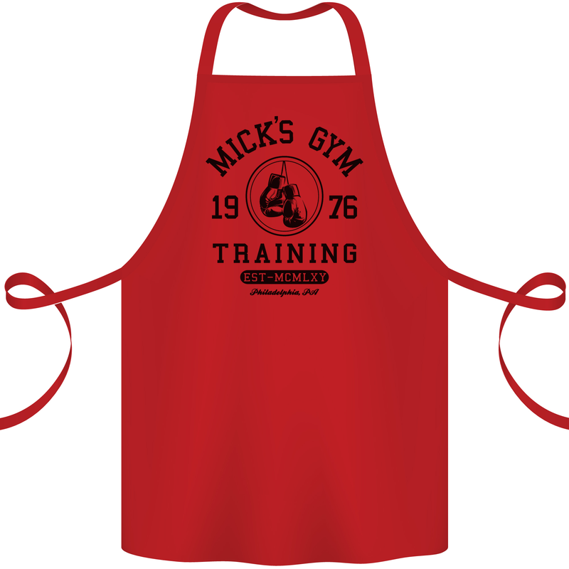 Mick's Gym Boxing Boxer Movie Cotton Apron 100% Organic Red