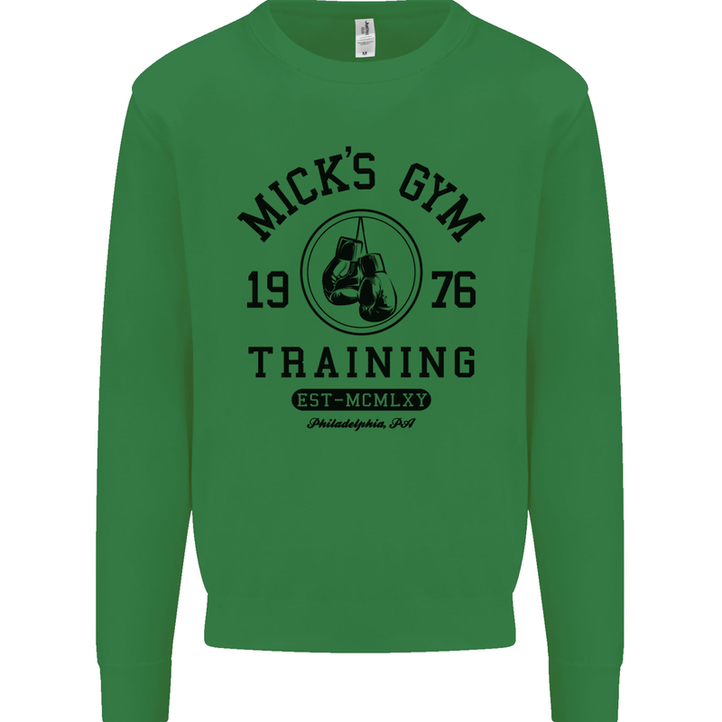 Mick's Gym Boxing Boxer Movie Kids Sweatshirt Jumper Irish Green