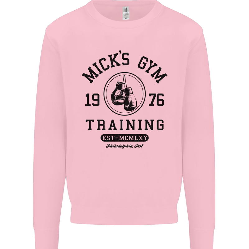 Mick's Gym Boxing Boxer Movie Kids Sweatshirt Jumper Light Pink