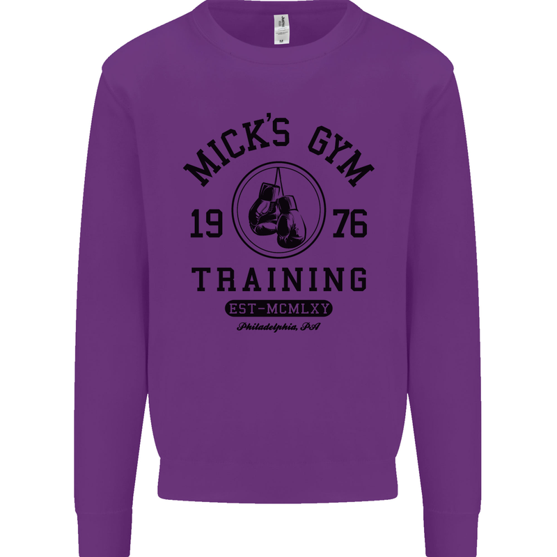 Mick's Gym Boxing Boxer Movie Kids Sweatshirt Jumper Purple
