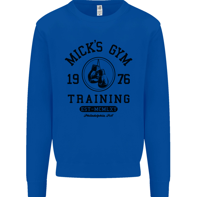 Mick's Gym Boxing Boxer Movie Kids Sweatshirt Jumper Royal Blue