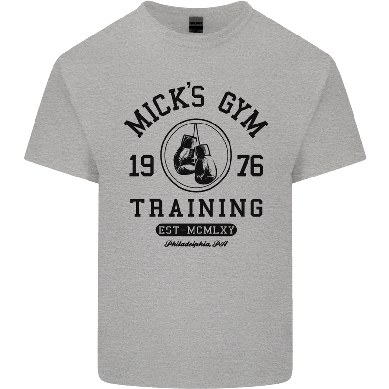 Mick's Gym Boxing Boxer Movie Kids T-Shirt Childrens Sports Grey