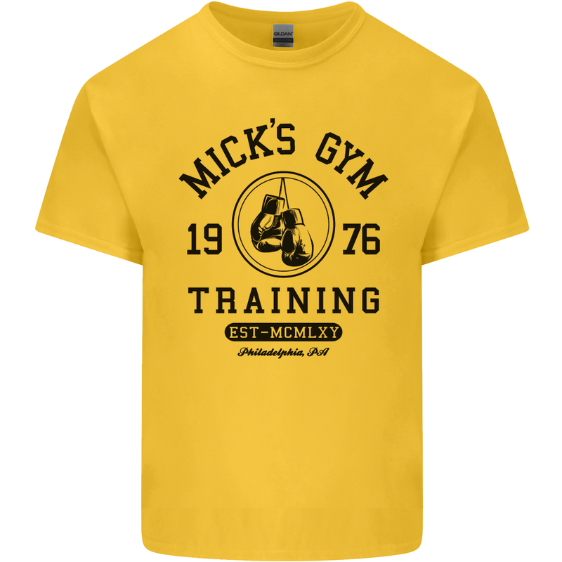 Mick's Gym Boxing Boxer Movie Kids T-Shirt Childrens Yellow