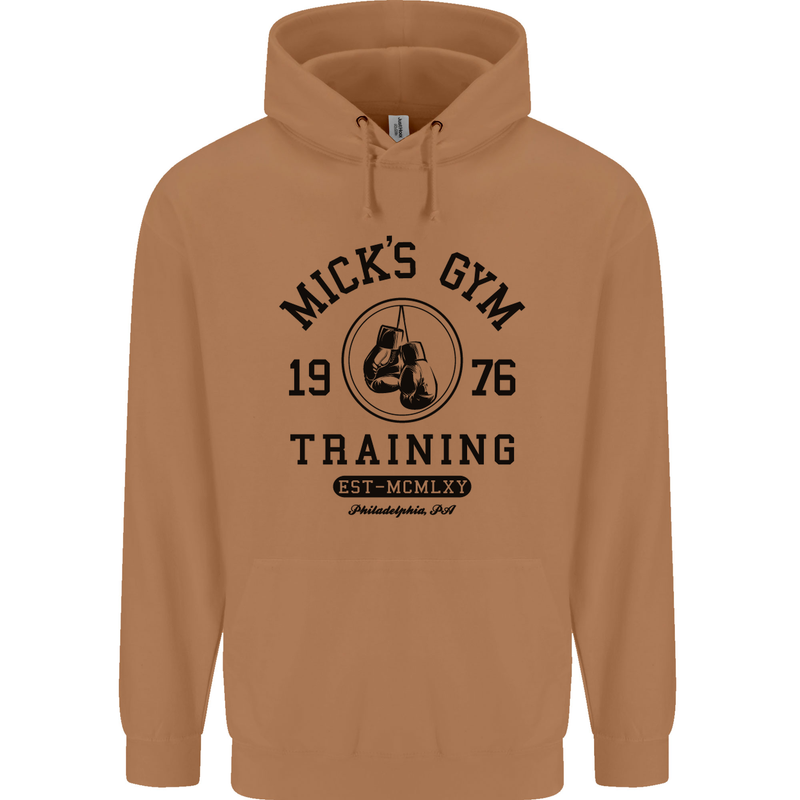 Mick's Gym Boxing Boxer Movie Mens 80% Cotton Hoodie Caramel Latte