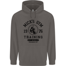 Mick's Gym Boxing Boxer Movie Mens 80% Cotton Hoodie Charcoal