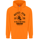 Mick's Gym Boxing Boxer Movie Mens 80% Cotton Hoodie Orange