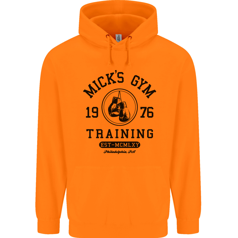 Mick's Gym Boxing Boxer Movie Mens 80% Cotton Hoodie Orange