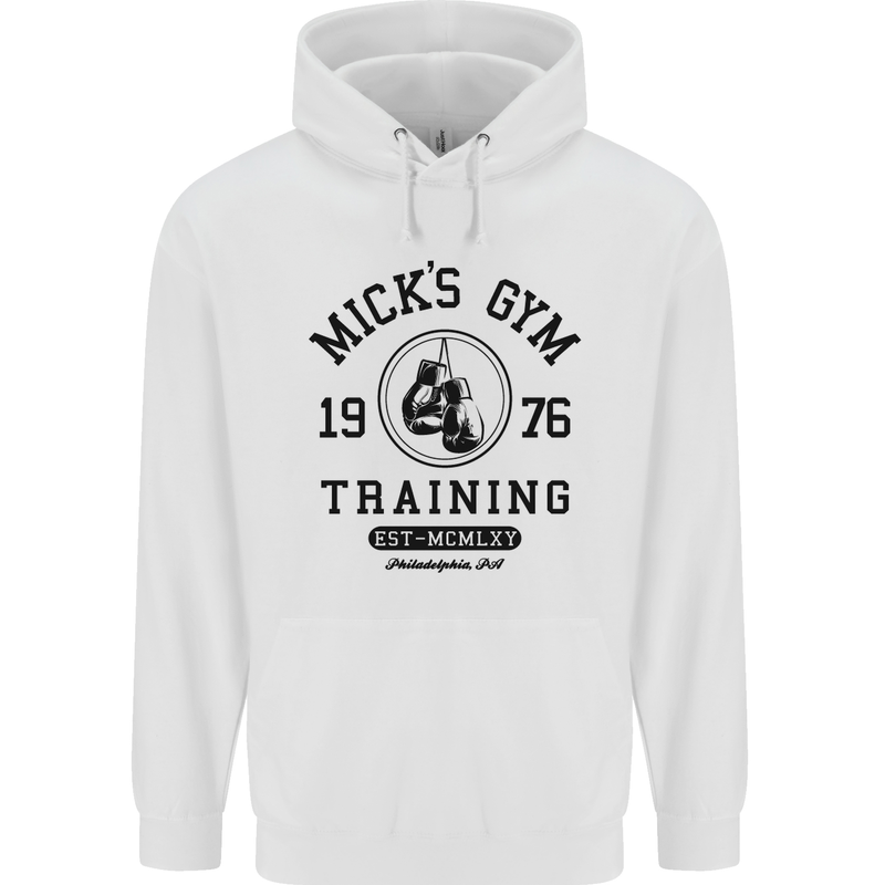 Mick's Gym Boxing Boxer Movie Mens 80% Cotton Hoodie White