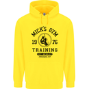Mick's Gym Boxing Boxer Movie Mens 80% Cotton Hoodie Yellow