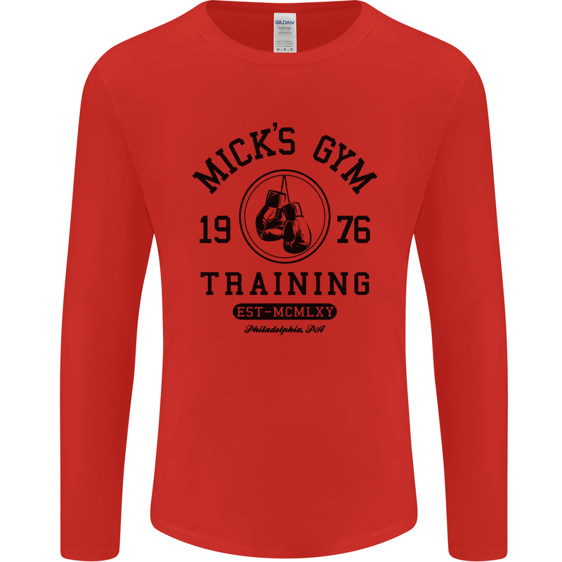 Mick's Gym Boxing Boxer Movie Mens Long Sleeve T-Shirt Red
