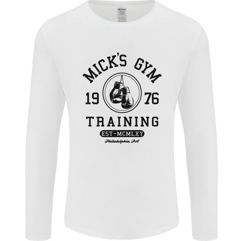 Mick's Gym Boxing Boxer Movie Mens Long Sleeve T-Shirt White