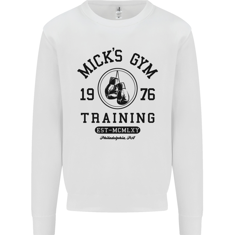 Mick's Gym Boxing Boxer Movie Mens Sweatshirt Jumper White