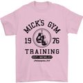 Mick's Gym Boxing Boxer Movie Mens T-Shirt Cotton Gildan Light Pink