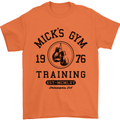 Mick's Gym Boxing Boxer Movie Mens T-Shirt Cotton Gildan Orange