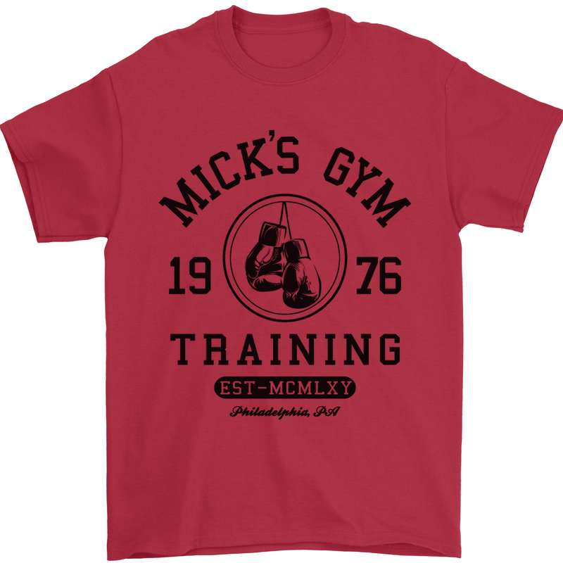 Mick's Gym Boxing Boxer Movie Mens T-Shirt Cotton Gildan Red