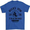 Mick's Gym Boxing Boxer Movie Mens T-Shirt Cotton Gildan Royal Blue