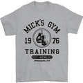 Mick's Gym Boxing Boxer Movie Mens T-Shirt Cotton Gildan Sports Grey