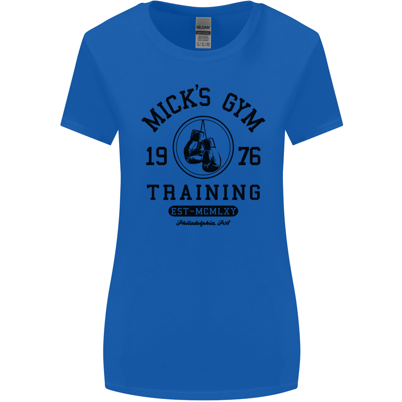 Mick's Gym Boxing Boxer Movie Womens Wider Cut T-Shirt Royal Blue