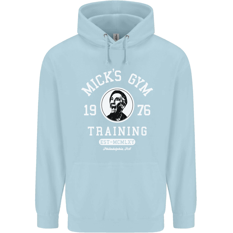 Micks Gym Training Boxing Boxer Box Childrens Kids Hoodie Light Blue