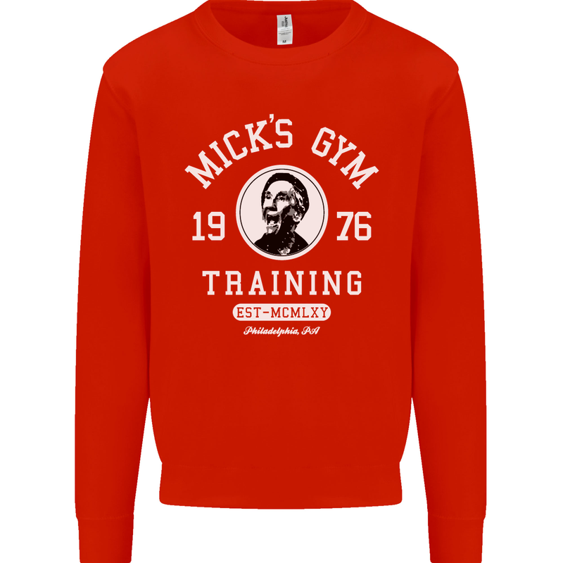 Micks Gym Training Boxing Boxer Box Kids Sweatshirt Jumper Bright Red