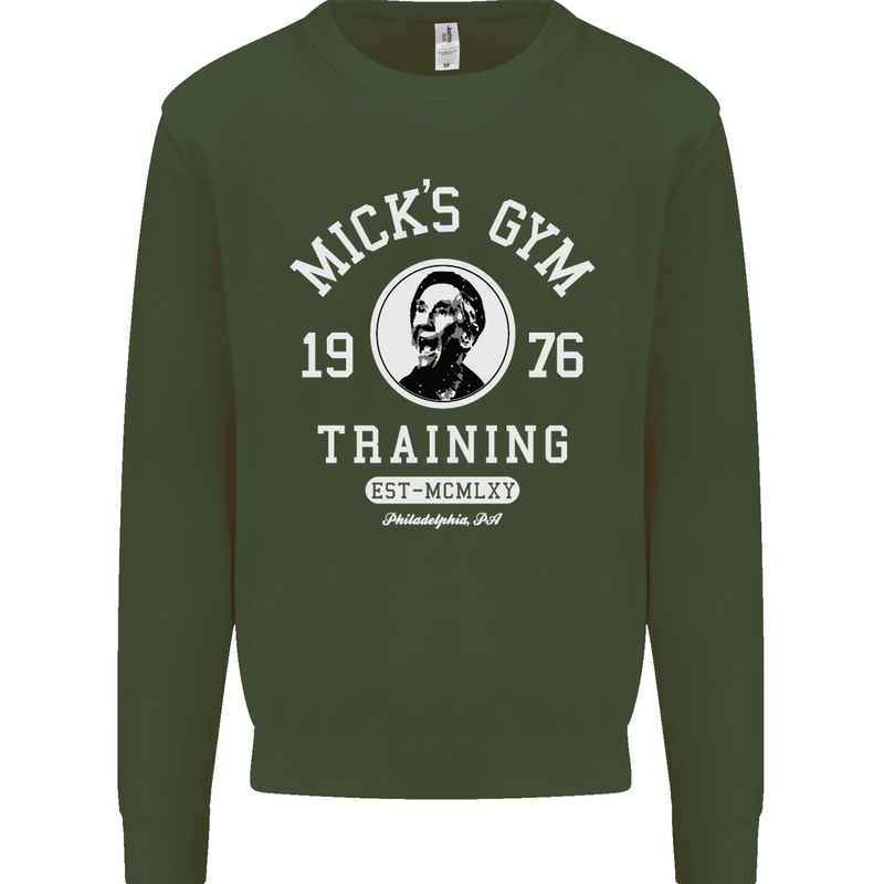 Micks Gym Training Boxing Boxer Box Kids Sweatshirt Jumper Forest Green