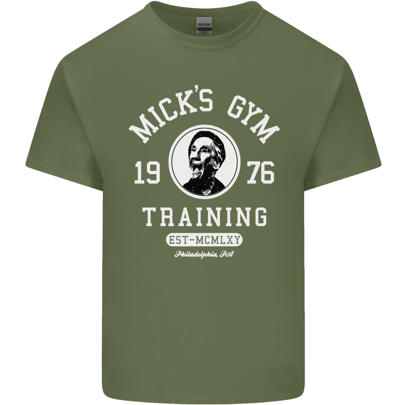 Micks Gym Training Boxing Boxer Box Mens Cotton T-Shirt Tee Top Military Green