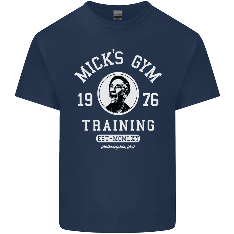 Micks Gym Training Boxing Boxer Box Mens Cotton T-Shirt Tee Top Navy Blue