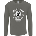Micks Gym Training Boxing Boxer Box Mens Long Sleeve T-Shirt Charcoal