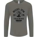 Micks Gym Training Boxing Boxer Box Mens Long Sleeve T-Shirt Charcoal