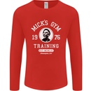 Micks Gym Training Boxing Boxer Box Mens Long Sleeve T-Shirt Red