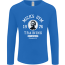 Micks Gym Training Boxing Boxer Box Mens Long Sleeve T-Shirt Royal Blue