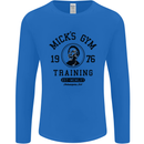 Micks Gym Training Boxing Boxer Box Mens Long Sleeve T-Shirt Royal Blue