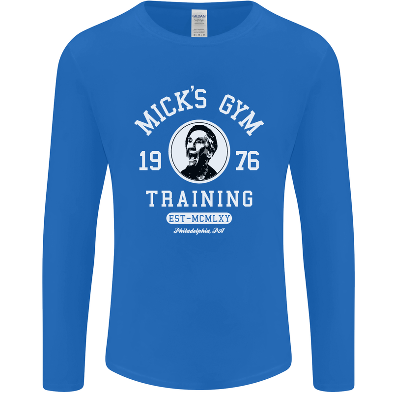 Micks Gym Training Boxing Boxer Box Mens Long Sleeve T-Shirt Royal Blue