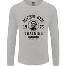 Micks Gym Training Boxing Boxer Box Mens Long Sleeve T-Shirt Sports Grey