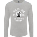 Micks Gym Training Boxing Boxer Box Mens Long Sleeve T-Shirt Sports Grey
