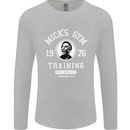 Micks Gym Training Boxing Boxer Box Mens Long Sleeve T-Shirt Sports Grey