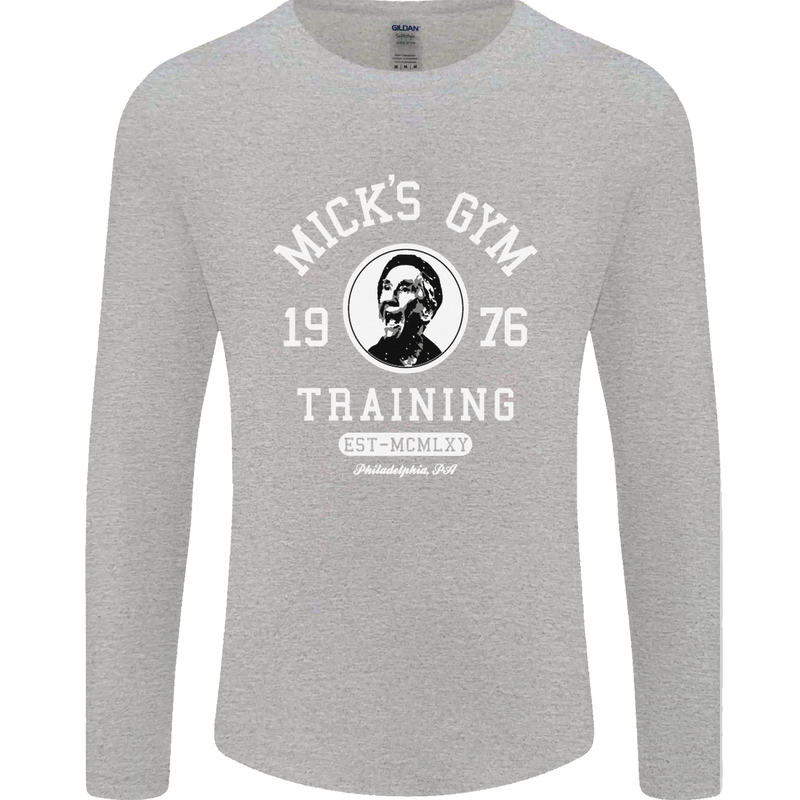 Micks Gym Training Boxing Boxer Box Mens Long Sleeve T-Shirt Sports Grey