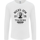 Micks Gym Training Boxing Boxer Box Mens Long Sleeve T-Shirt White