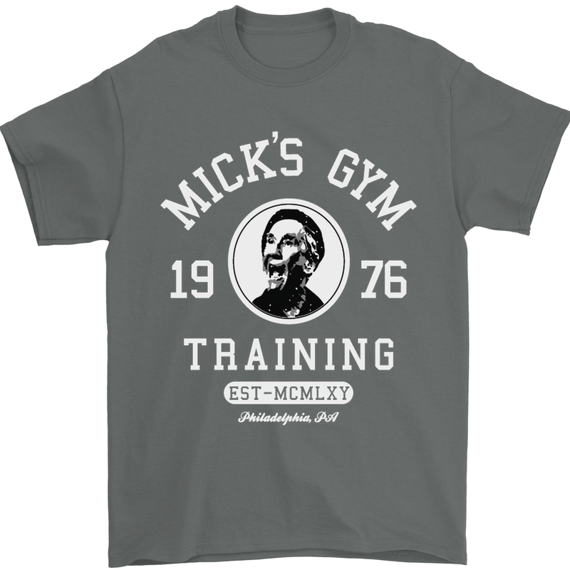 Micks Gym Training Boxing Boxer Box Mens T-Shirt Cotton Gildan Charcoal